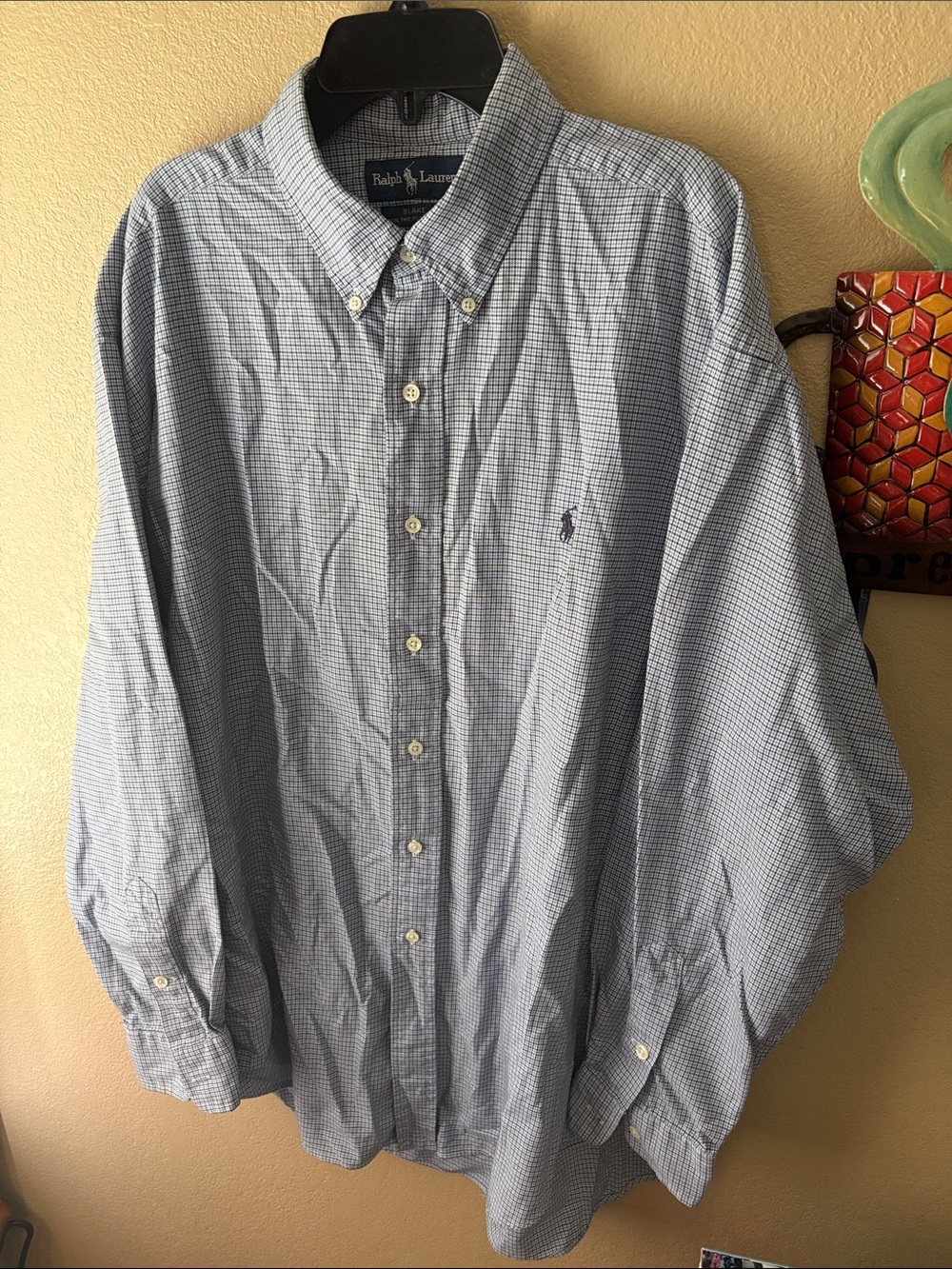 Ralph Lauren Light Blue Micro-Check Button-Down Shirt
